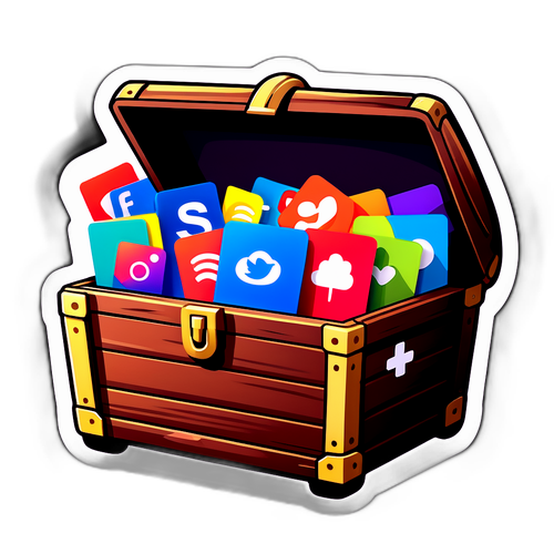 Εικονογράφηση του λογότυπου Skai μέσα σε μια κασετίνα γεμάτη κοινωνικά δίκτυα