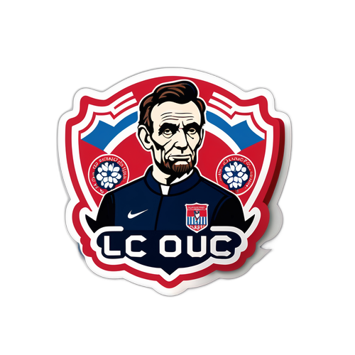 Inspirativní nálepka pro fanoušky Olomouce s týmovými barvami a motivy Lincoln FC
