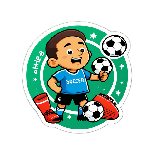 Un'adorabile figura di calciatore con attrezzatura iconica