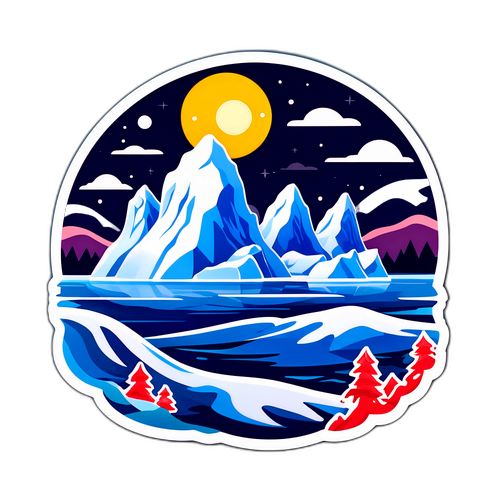 东北家乡冰山的冬日奇观