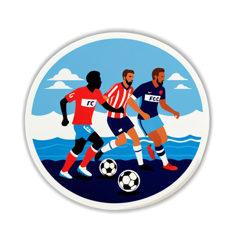 Match de football à la mer