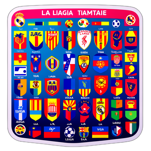 Таблица Ла Лиги с яркими цветами и логотипами команд