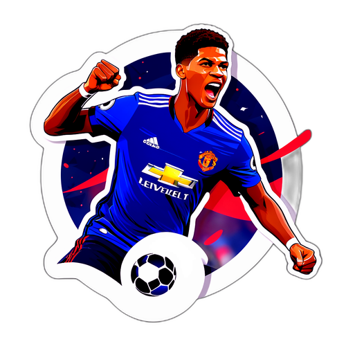 Stiker Marcus Rashford dalam Pose Selebrasi Gol