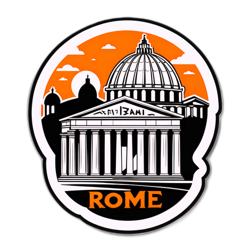 Sticker artistique de la ville antique de Rome