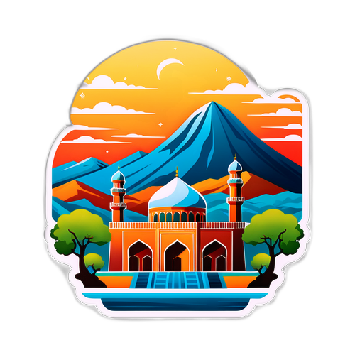 Традиційний іранський пейзаж з архітектурними елементами