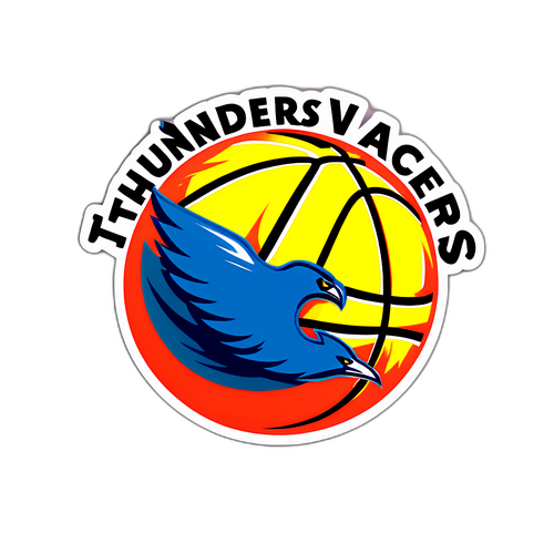 Desain Stiker Bola Basket 'Thunder vs. Pacers'
