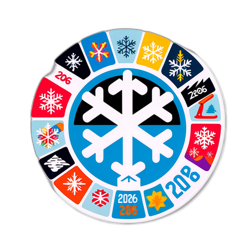 מדבקת סמל האולימפיאדה בחורף 2026