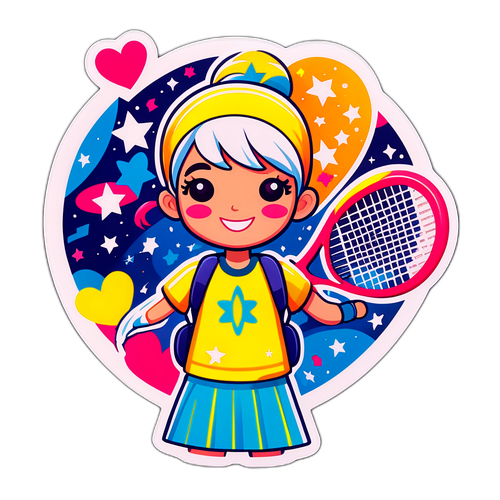 Farverig klistermærke for Katie Boulter