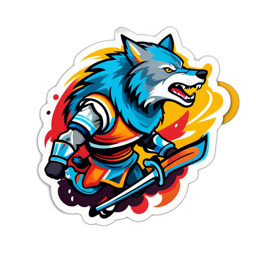 灰狼與戰士競技貼紙