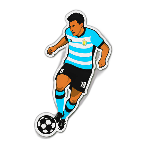 Diseño de un sticker con un jugador de fútbol ágil