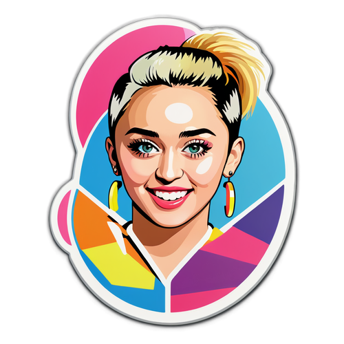 Farbenfrohes und vielseitiges Aufkleberdesign von Miley Cyrus