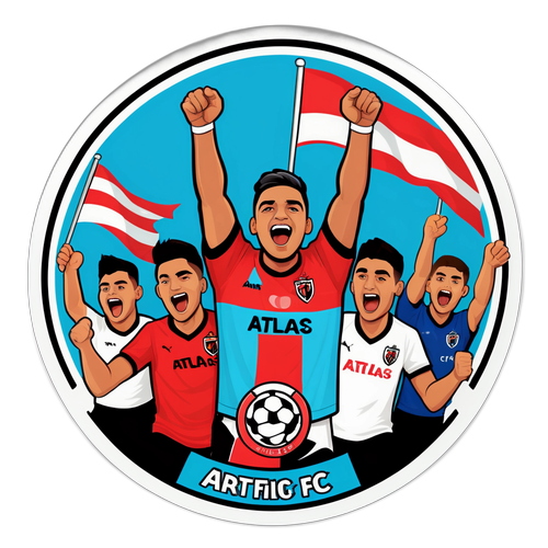 Stiker Suporter Atlas FC yang Bersemangat