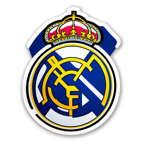 Real Madrid Sticker met Stadion en 'Hala Madrid!'