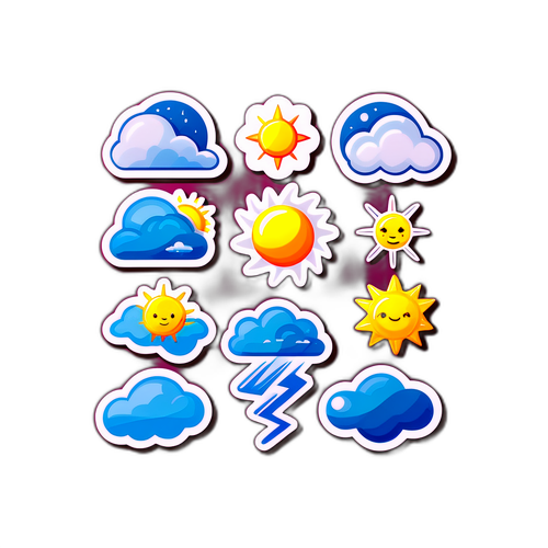 날씨 아이콘 일러스트 스티커