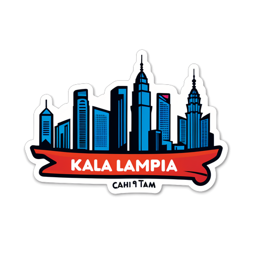 Sticker với hình ảnh thành phố Kuala Lumpur và logo đội CAHN