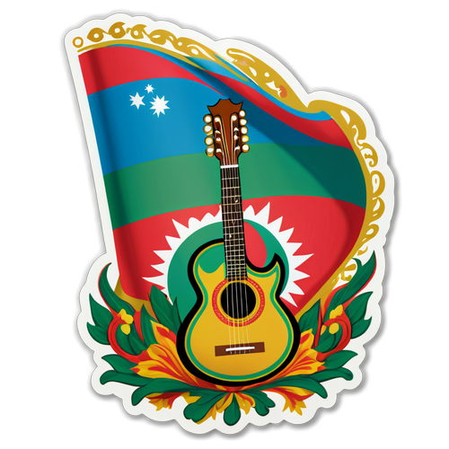 Sticker met de vlag van Azerbeidzjan