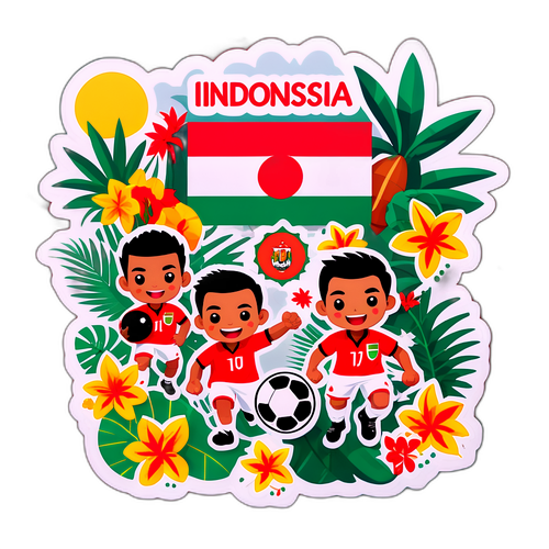 Stiker Ceria Tim Nasional Indonesia