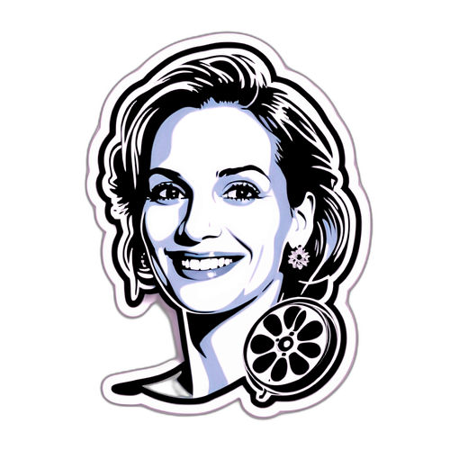 Portret Julii Roberts z motywem vintage filmu
