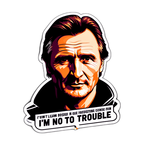 Minimalist naklejka z Liamem Neesonem