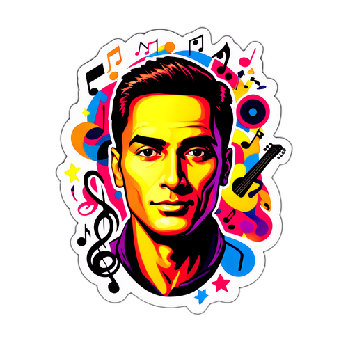 Elegancki naklejka przedstawiająca Kaan Ofli w stylu pop-art