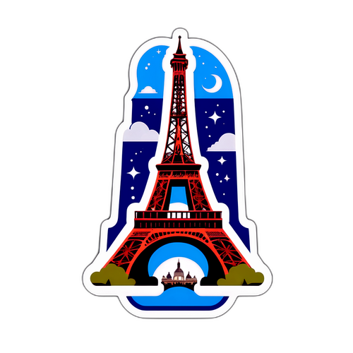 מדבקת לוגו פאריס סן-ז'רמן עם אייקונים של פריז
