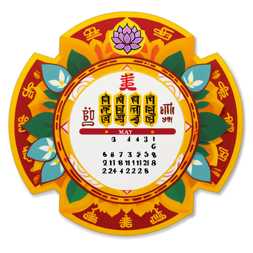 สติกเกอร์วันสำคัญทางพระพุทธศาสนาในเดือนพฤษภาคม 2568