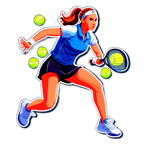 Design énergique d'Elena Rybakina sur le court de tennis