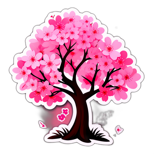 Albero di fiori di ciliegio giocoso