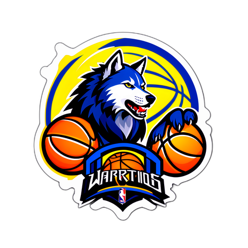 Pegatina de baloncesto moderna de Warriors y Timberwolves