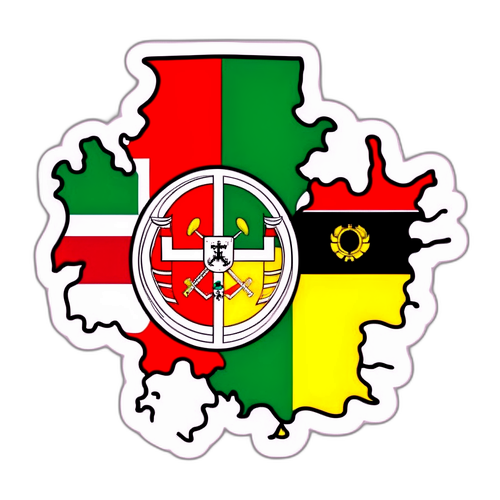 Stylizovaná vlajka Portugalska a Německa