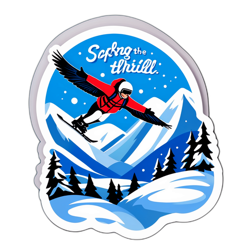 Nika Prevc nad zasněženou krajinou