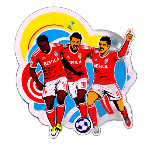 Hình minh họa đầy màu sắc của Benfica trong trận đấu với Famalicão