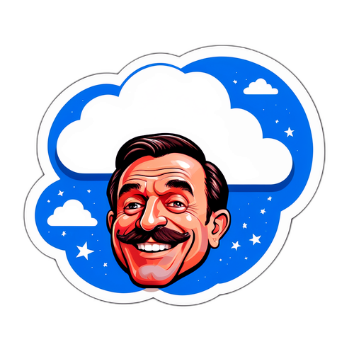 Zsolt Semjén karikatúrája felhő háttérrel