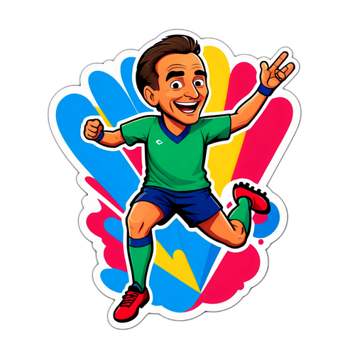 Un adesivo umoristico di Ciccio Graziani che celebra un gol