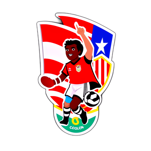 Sticker celebración del ambiente del partido entre Colón y Estudiantes de Río Cuarto