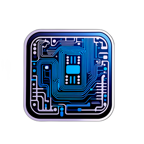 מדבקה מודרנית על נושאים דיגיטליים בנושא מניות אינטל