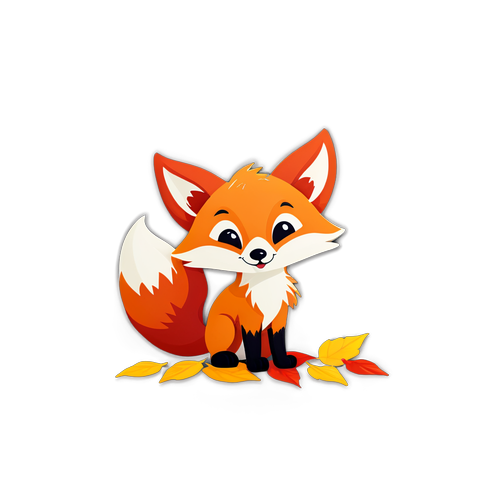 秋天森林里藏着的小狐狸