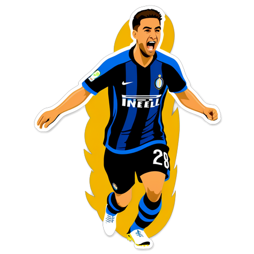 Sticker về Khoảnh Khắc Vui Vẻ của Cầu Thủ Inter Milan