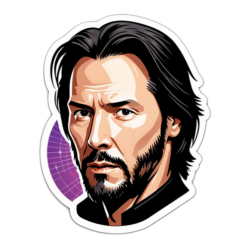 Sticker z Keanu Reevesem jako Neo