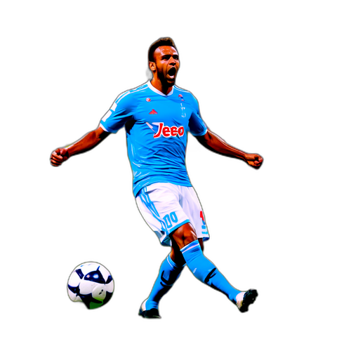 Sticker van een Marseille-speler die een penalty neemt
