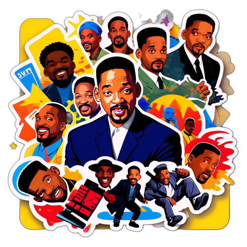 Autocollant mettant en vedette Will Smith et ses rôles emblématiques