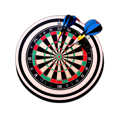 Engagerande klistermärke med dartpilar och bullseye