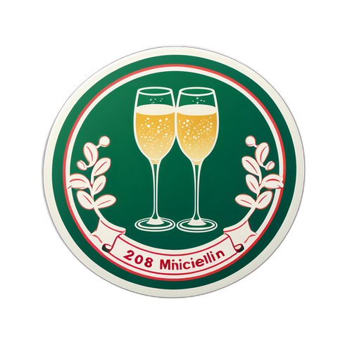2026 Michelin Rehberi için Şampanya Kadehleri Sticker'ı
