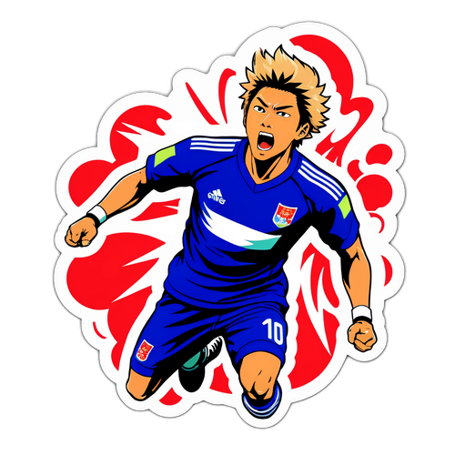 選手・石川圭介のアクションシーンステッカー