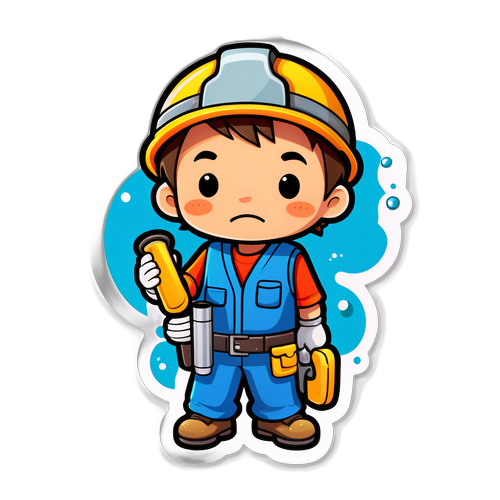 鎌倉の水道修理工をテーマにしたかわいいキャラクターのデザイン