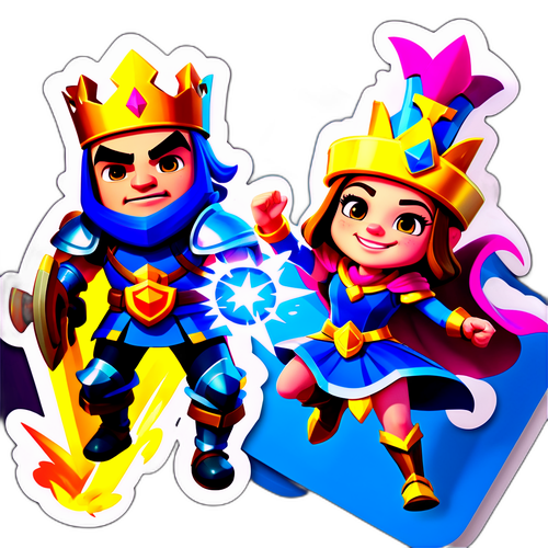 Naklejki z postaciami Clash Royale: Rycerz i Księżniczka w akcji