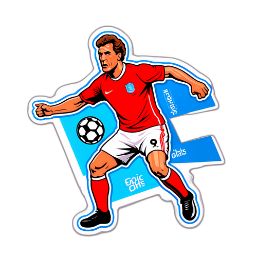 Conception d'un autocollant d'Eric Olhats en tant que figure iconique capturant son influence dans le football