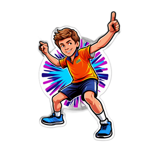 Kleurrijke Luke Humphries Dartspeler Sticker