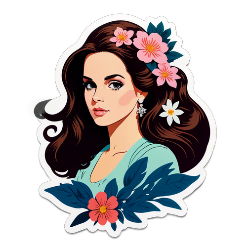 Lana Del Rey i Silhuett: En Blomsterdröm av Musik och Skönhet!