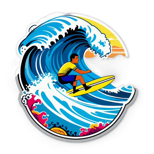 Étonnant! Le Sticker de Surf qui Fait Vibrer votre Passion pour l'Océan!